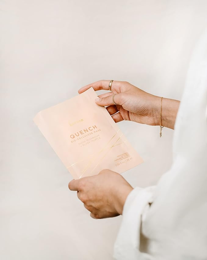 Karuna Skin - QUENCH Biocellulose Facial Mask for Dry, Dull Skin, Cooling & Rejuvenating Facial Skin Care Products, Hydrating Face Masks with Black Truffle, Sheet Mask for Fine Lines & Wrinkles, 0.74