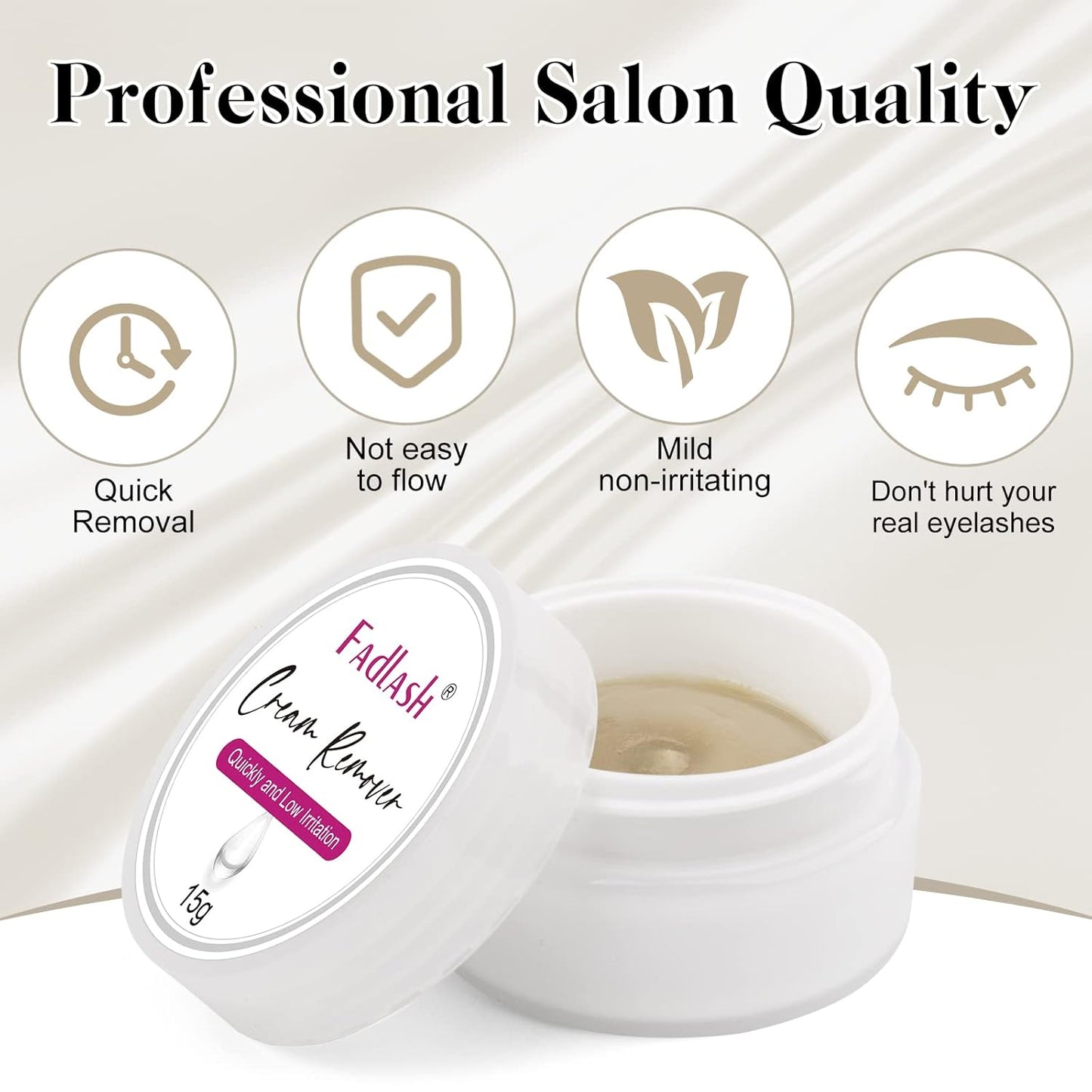 Lash Extension Remover 15g Cream Eyelash Extension Remover Quickly and Low Irritation Lash Remover for Lash Extensions Sensitive Skin Eyelash Glue Remover for Salon Lash Glue Remover (Tasteless)