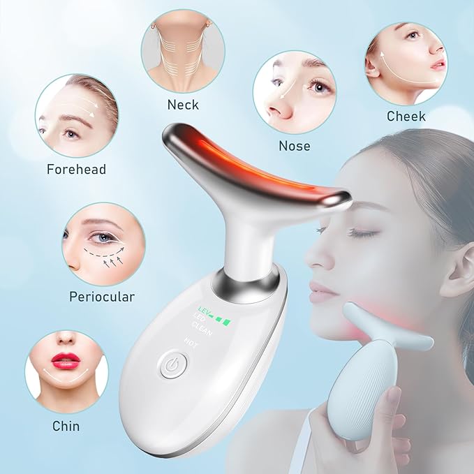 Oriflame Neck and Face Massager, Face Roller, Face Sculpting Skin Care Tool, Improve, Firm, Tightening and Smooth 3 Modes, White