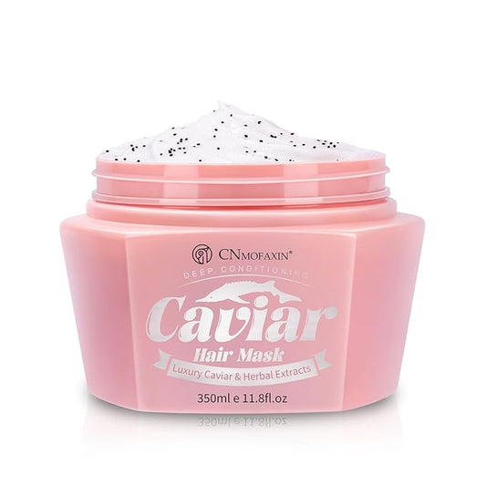 Caviar Hair Mask, Enriched with Caviar Essence, Keratin, & Herbal Extracts for Ultimate Shine & Softness, Deep Conditioning Treatment for Dry or Damaged Hair, 11.8 fl oz，Sulfate-Free