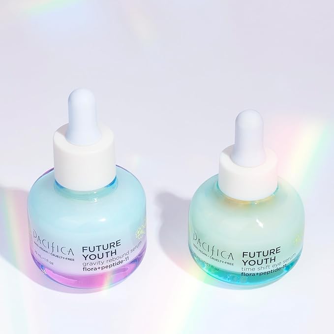 Pacifica Future Youth Time Shift Eye Serum – Peptide Eye Serum for Fine Lines & Dark Circles, Lifting & Firming Under Eye Treatment w/Flora + Peptide-11, Unscented Hydrating Gel for All Skin Types