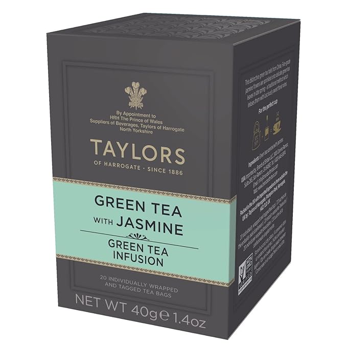 Taylors of Harrogate Green Tea with Jasmine, 20 Count(Pack of 1)