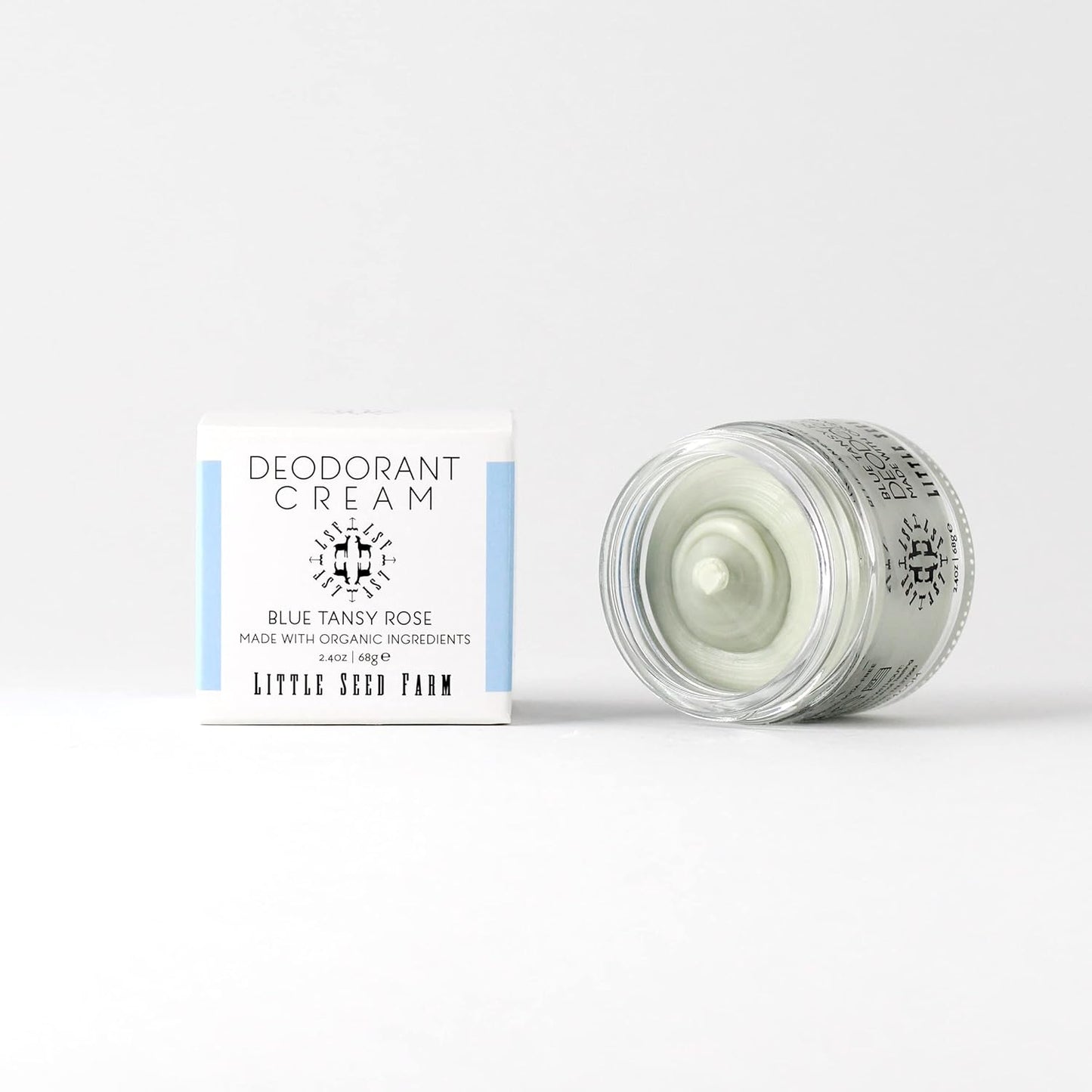 Little Seed Farm All Natural Deodorant Cream, Aluminum Free Deodorant for Women or Men - Blue Tansy Rose, Net Wt. 2.4oz | 68g