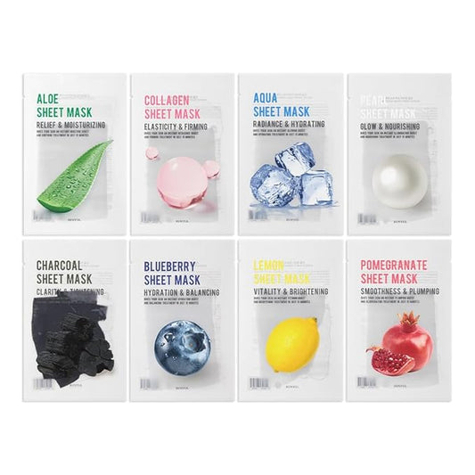 EUNYUL Purity Korean Collagen Face Mask for Skincare 8 Types x 5 Sets Hydrating and Nourishing