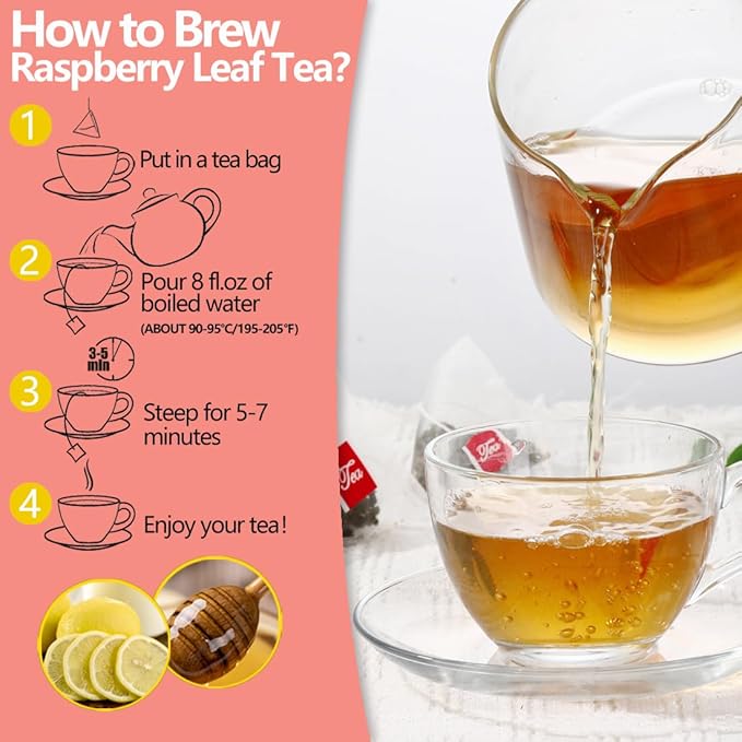 Premium 50 Red Raspberry Leaf Tea Bags, Made with 100% Natural Red Raspberry Leaves,Natural Pregnancy & Help Childbirth & Support Menstrual, No Additives & Caffeine Free.