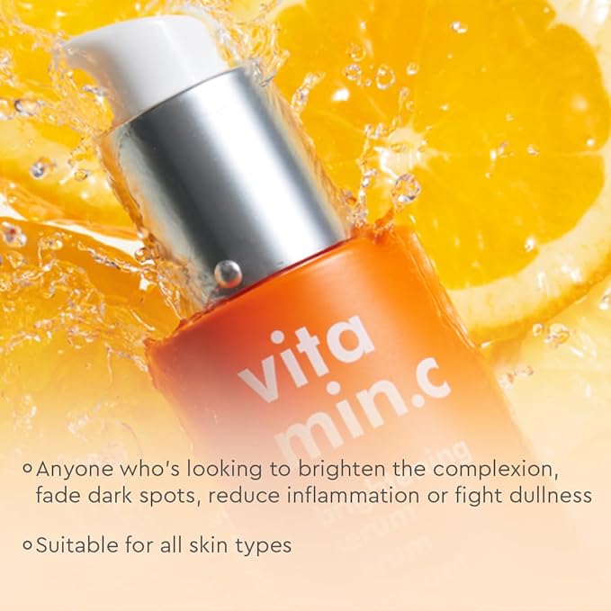 The Face Shop Vitamin C Skin Brightening Serum - Brighten Complexion, Fade Dark Spots, Improve Dull & Uneven Skin Tone - Vitamin C Face Serum, Hyaluronic Acid, Niacinamide Serum - Korean Skin Care