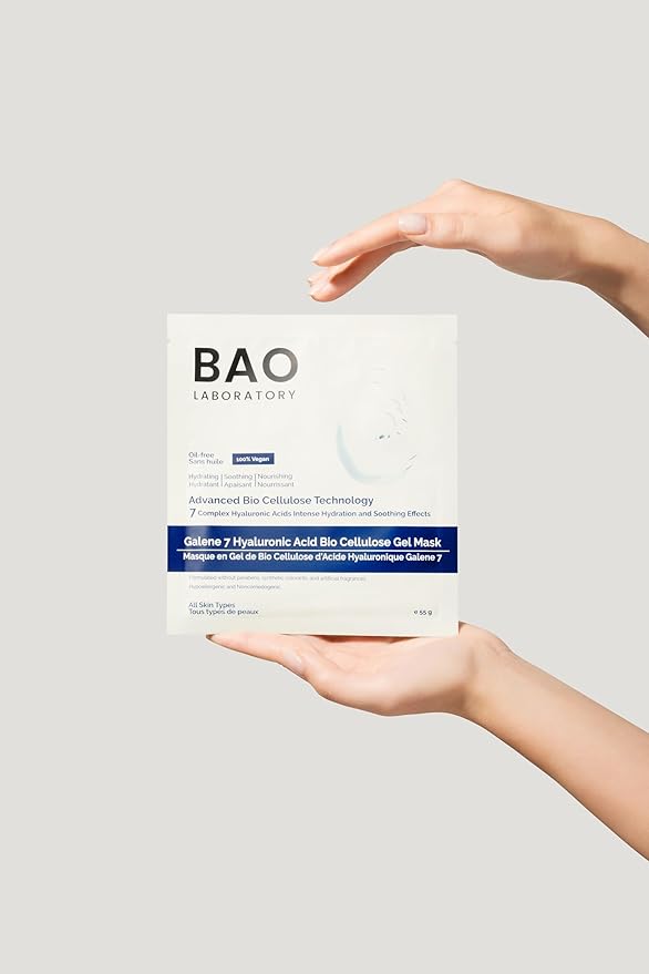 Galene 7 Hyaluronic Acid Bio Cellulose Gel Mask | Intense Hydration & Soothing Effects for Face | Skin Care Face Facial Mask | 100% Vegan, 330 g (6 pairs)