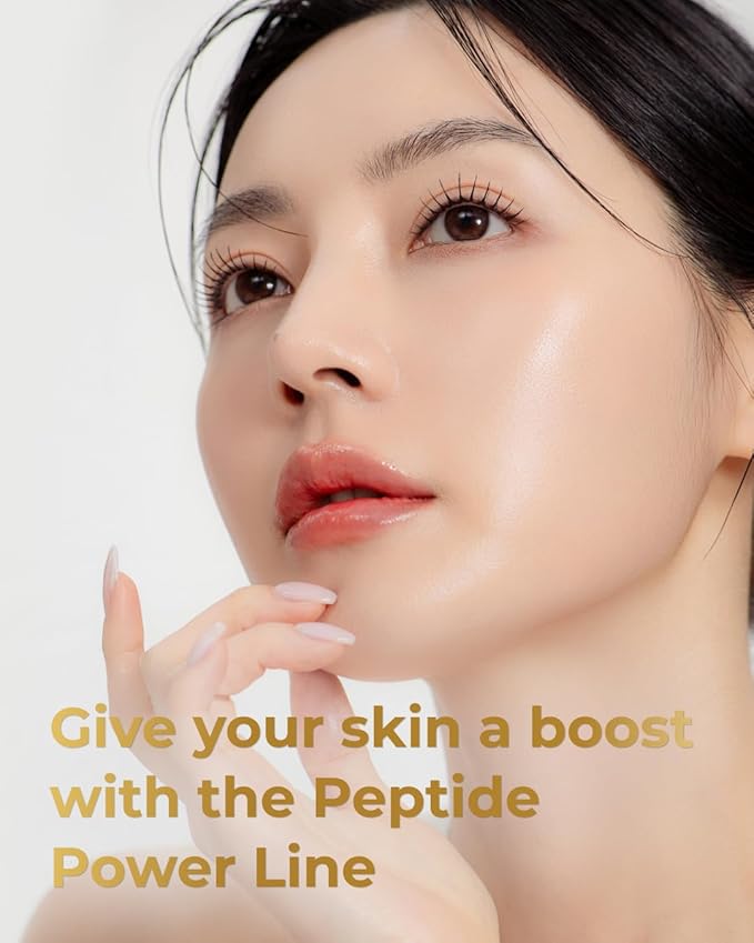 BOM COSMETICS A Set of Peptide Power Skincare With 5 Kinds of Items (Toner, Ampoule, Cream, Eye Cream, Sleeping Mask), 24K Gold & Pentapeptide for Skin Collagen Boost, Korean Skincare