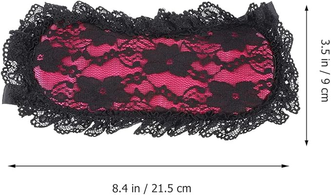 Soft Lace Eye Mask Party Ribbon Accessories, Eye Mask Comfortable Sleep Mask Can Be Adjusted to Shading Eyes, Travel,Home,Meditation,Shift Work (Rose Red 2pcs)