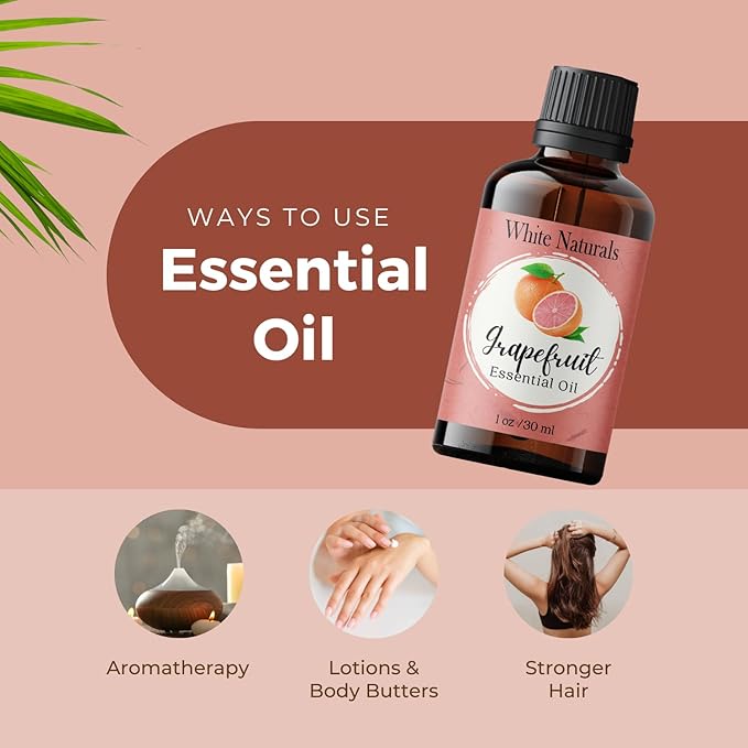 Organic Grapefruit Essential Oil - 100% Pure & Natural -Premium Therapeutic Grade with Premium Glass Dropper - Undiluted Natural/Homeopathic Aromatherapy Scented, Great for DIY Soap Making, Massage