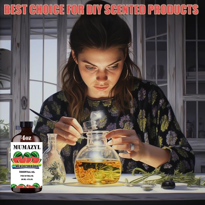 Watermelon Essential Oil, Watermelon Oil 4 Fl Oz 120ML for Diffuser Humidifier Yoga Cleaning DIY Candle Soap Making Essential Oils