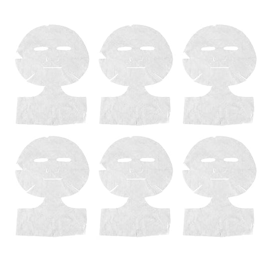 Brrnoo 50 Pcs Disposable White Silk Facial & Neck Mask Paper, Pre-Cut Facial Mask Sheets, Light Silk Material, Spa Skin Care