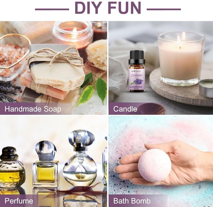 Sedbuwza 2 Pack Lavender Essential Oil,100% Pure and Natural Fragrance Gift Oils for Diffuser, Soaps, Candle, Perfume