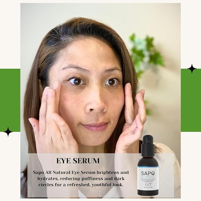 Eye Serum with Peptides & Hyaluronic Acid - Reduce Dark Circles, Puffiness & Bags Under Tired Eyes - Hydrating & Anti-Aging, 1 Fl Oz