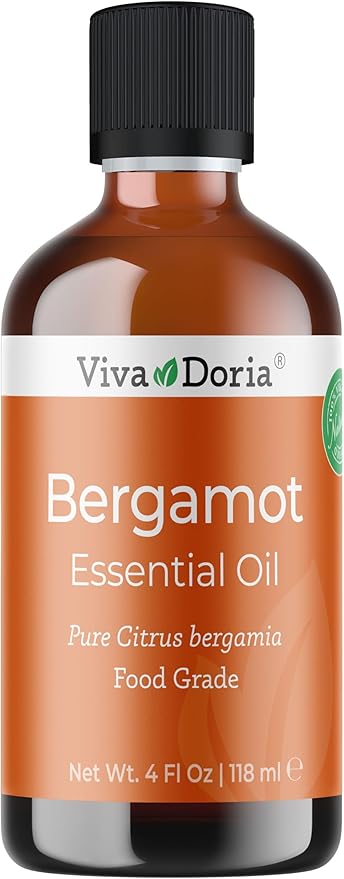 Viva Doria Bergamot Essential Oil, 100% Pure, Natural, Italian Bergamot Essential Oil, Undiluted, for Aromatherapy | Food Grade, 118 mL (4 Fluid Ounce)