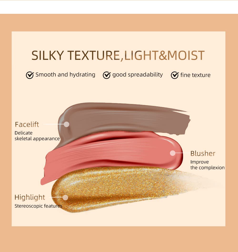 Blush Beauty Wand, Liquid Face Blush with Cushion Applicator, Silky Smooth Cream Blush Stick Natural Matte Finish, Lightweight Blendable Blush Stick Makeup for Cheek Lip eye, Cruelty-free（Cherry Red）