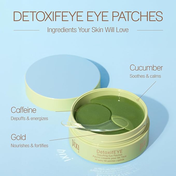Pixi Ultimate Eye Patch Bundle - 5 Varieties for Depuffing, Brightening, Firming, and Hydrating | Includes DetoxifEYE, BeautifEYE, FortifEYE, Hello Kitty AnyWhere Patches, Dream-yEYE | 30 Pairs