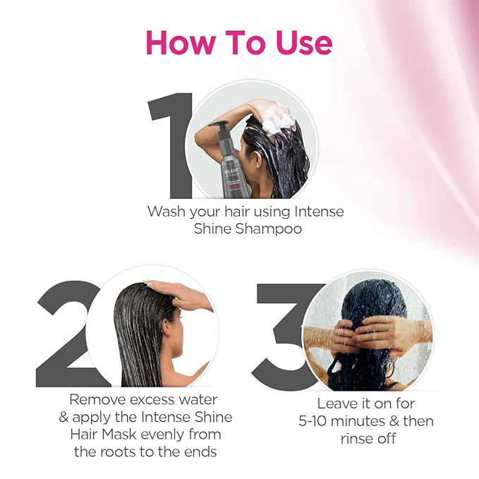 Intense Shine Hair Mask | with Rice & Silk Protein for Soft & Shiny Hair | Natural Deep Conditioning Masque for Damage & Frizz Control | 8.82 Oz/250g