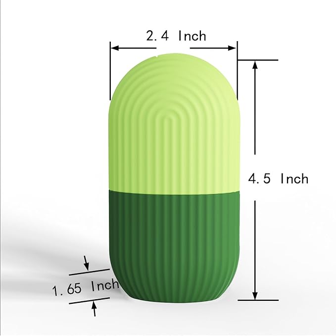 KOGITI Ice Mold for Face, Ice Roller for Face & Eye, Beauty Facial Ice Rollers Ice Holder Mold Face Puffiness Relief Massage Skin Care Tools, Ice Facial Cube Green