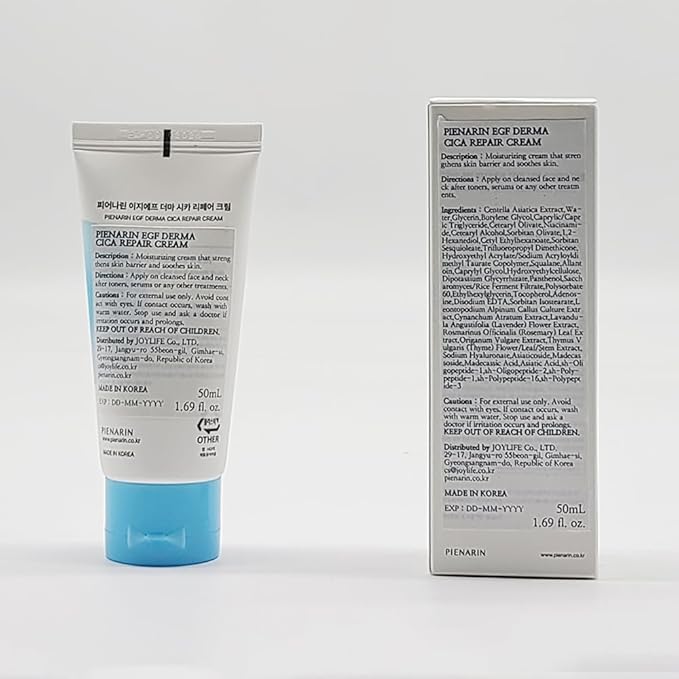 EGF Derma Cica Repair Cream, for Glass Skin –Soothes Redness, Repairs Barrier, and Reveals Dewy Glow l Korean Skincare for Sensitive Skin 1.69 oz (50ml)