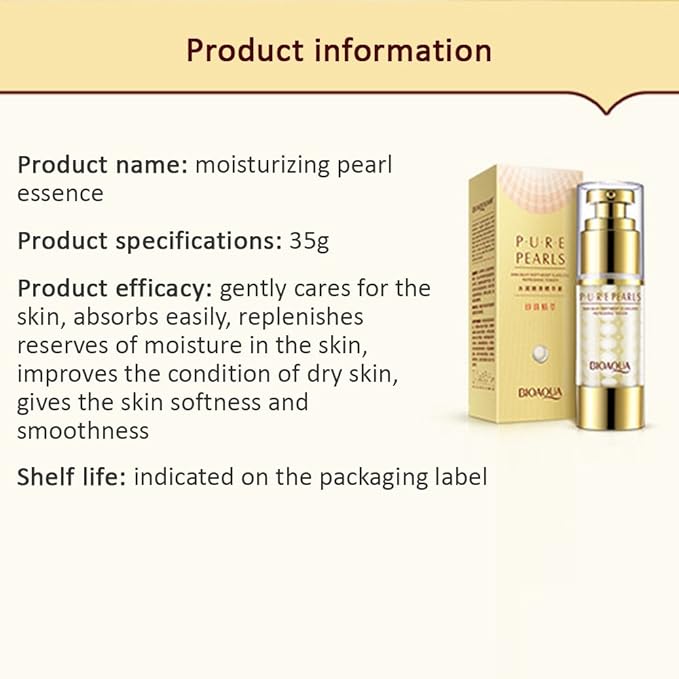 BIOAOUA Pure Pearls Skin Silky Flawless Refreshing Eye Cream Essence Beautiful Moisturized Skin Oil Control 35g