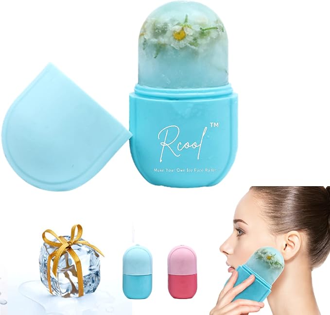 Ice Face Roller & Gua Sha,Face Massager,Facial Beauty Ice Roller Skin Care Tools,Skin Care Products-for Face&Eyes,Remove Fine Lines,Shrink Pores,Reduce Acne and Lubricate The Skin. (Blue)