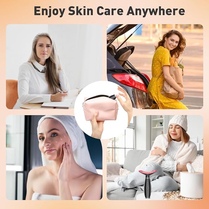 Facial Massager, 3 Modes Face Sculpting Tool, Vibrating Neck Face Massager with Thermals (Black)