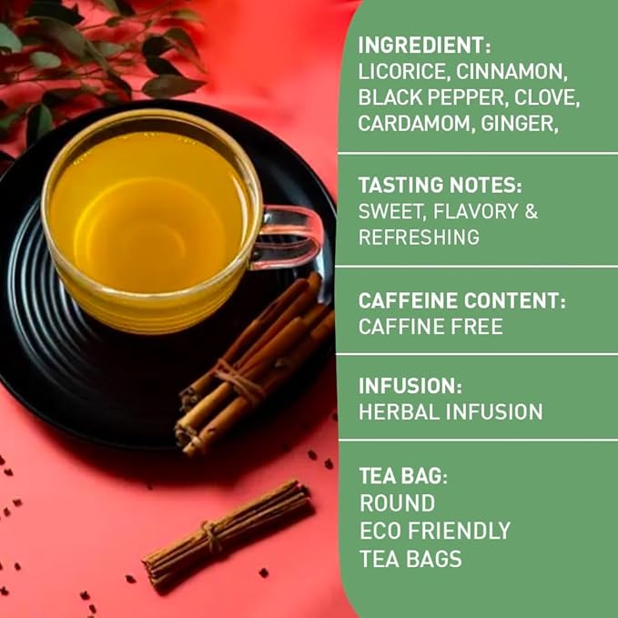 HANDPICK, Licorice Root Tea Bags (50 Count, 2g/bag) Licorice Tea | Non-GMO, Caffeine Free | Premium Quality Eco Conscious Round Bags