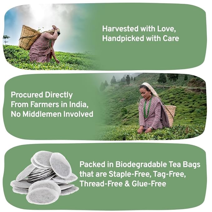 HANDPICK, Organic English Breakfast Black Tea Bags (100 Count) USDA Organic, Non-GMO | Strong, Robust, High-Caffeine Black Tea | Eco-conscious Tea Bags, Brew English Breakfast Tea & Kombucha Tea