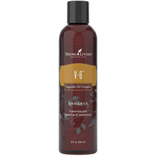 Young Living V-6 Vegetable Oil Complex, 8 oz, Blend of Coconut, Sesame, Grape Seed, Almond, Olive & Sunflower and Essential oil, Nourishes Skin, and Enhances Massage, Non-Staining and Odorless