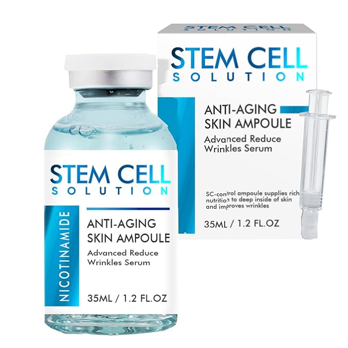 Stem Cell Serum for Face, Anti Aging Microneedling Serum Uses with or without Micro Needling, Smooths Wrinkles and Moisturizes Skin