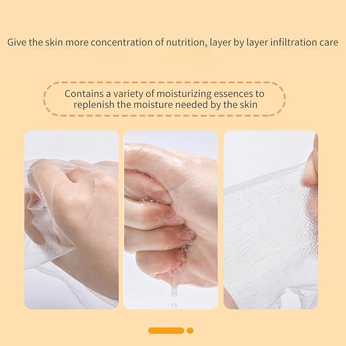 BLUE LOVE 10-Pack Vitamin C Facial Masks for Women Man – Deeply Hydrating & Firming Sheet Masks for Daily Skin Care, Enriched with Essential Vitamins for Radiant Skin