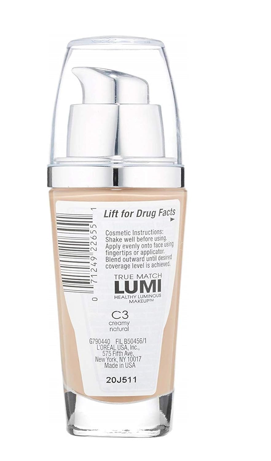 L'Oreal Paris True Match Lumi Healthy Luminous Makeup, C3 Creamy Natural, 1 fl; oz.