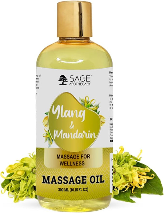 Ylang & Mandarin Massage Oil for Relaxed & Replenished Skin | No Parabens & Sulphates | Cruelty Free & Vegan 300 ml