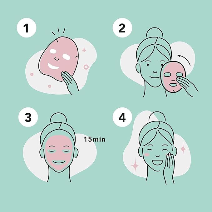 celavi Essence Facial Face Mask Paper Sheet Korea Skin Care Moisturizing 12 Pack (Mix - 2 of Each)