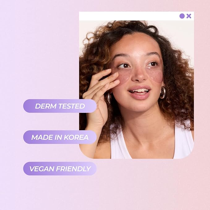 Vitamasques De-Puff Hydrogel Eye Pads, with Lavender & Vegan Collagen (Pack of 3)