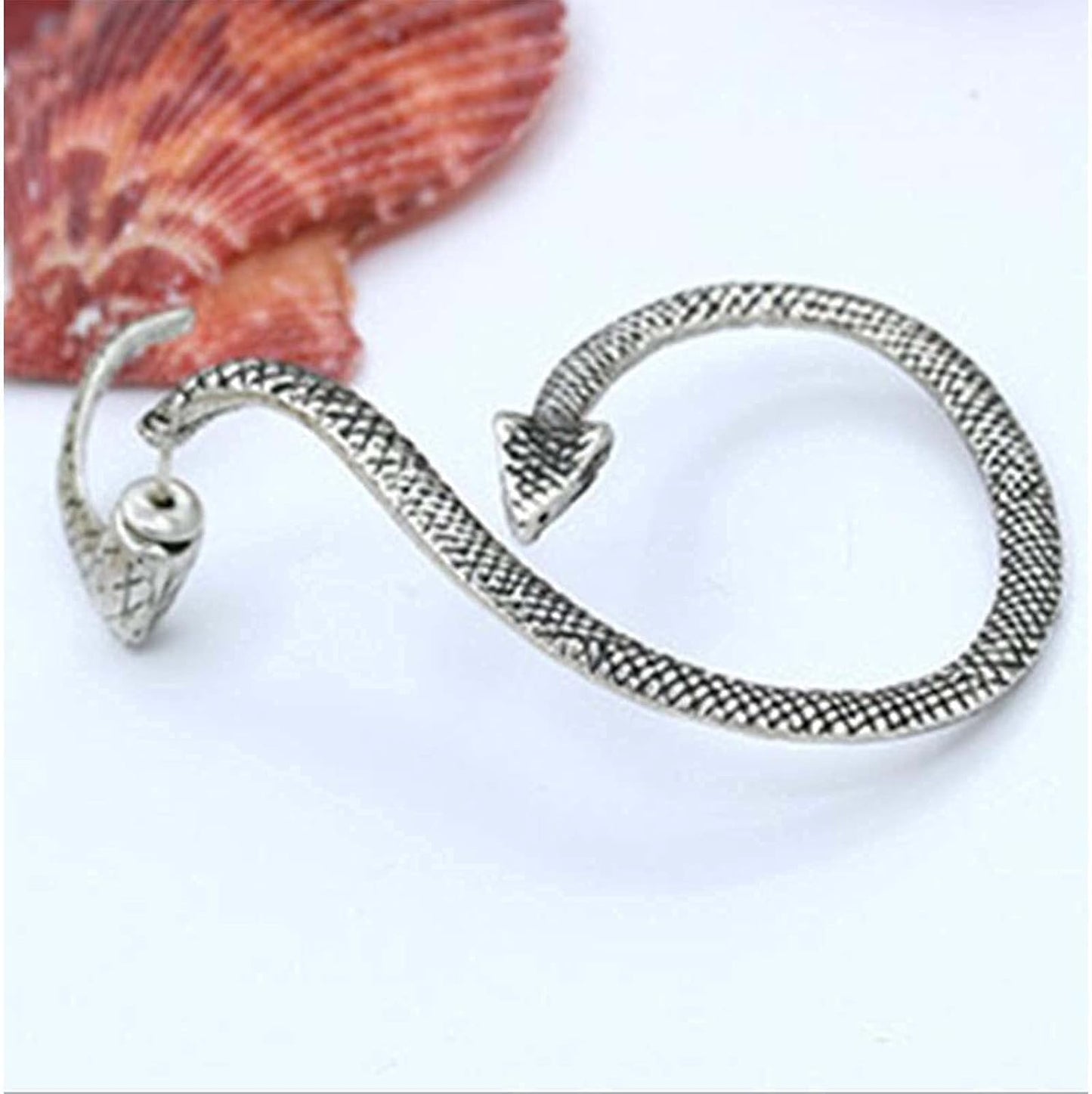 Punk Snake Cuff Earrings Silver Snake Ear Climber Earrings Cartilage Ear Crawler Earrings Gothic Serpent Clip on Wrap Earrings Jewelry for Women