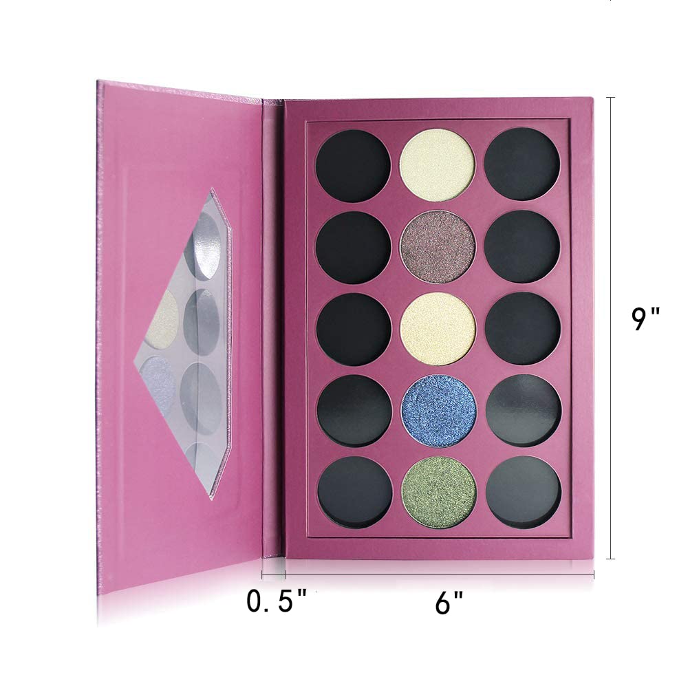 Large-Sized Empty Magnetic Makeup Palette with Diamond-Shaped Transparent Window