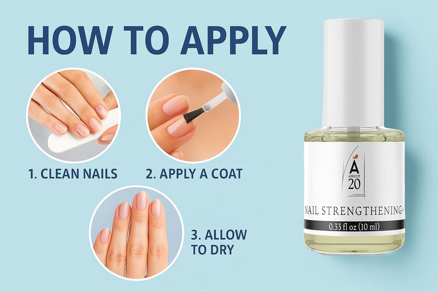 Nail Strengthening Oil Plus, Growth and Repair Treatment for Weak Nails, Nourishing 25 Essential & Carrier Oils Formula - 0.33 fl oz