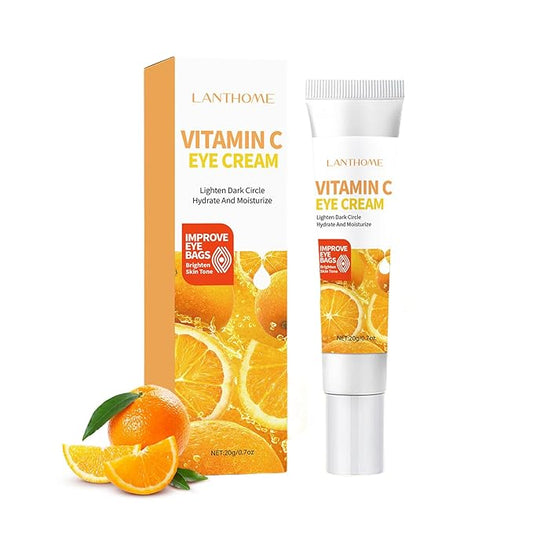 Vitamin C Eye Cream For Dark Circles, Under Eye Cream Anti Wrinkles For Reduce Puffiness And Bags Fine Lines, Wrinkles, Hydrating Eye Lifting Skin Care Anti Aging Eye Cream(0.7 FL.Oz)