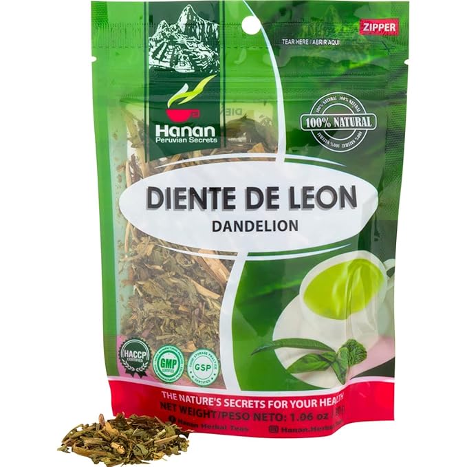 Hanan Te de Diente de León 30g - Dandelion Leaf and Root Loose Leaf Tea for Digestive Support & Detox Natural Herbal Tea from Peru (1.1oz)