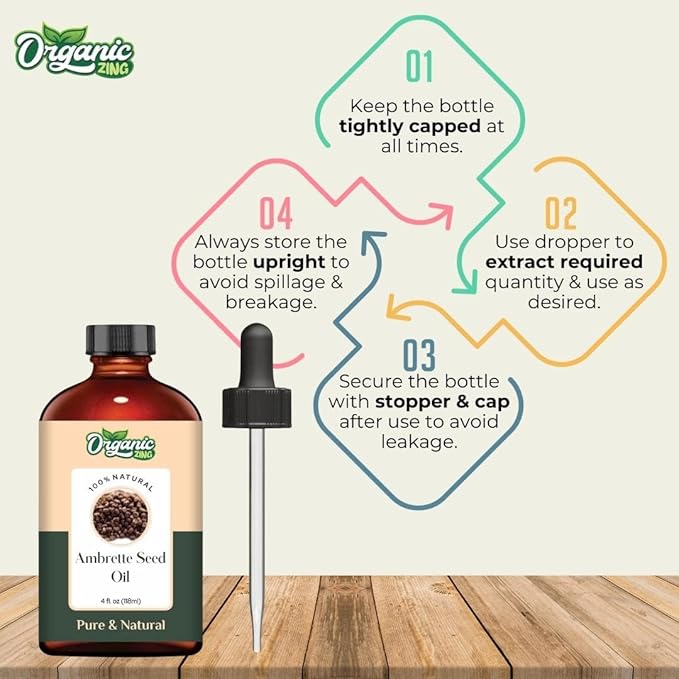 Ambrette Seed (Abelmoschus moschatus) Oil | Pure & Natural Carrier Oil for Skincare, Aroma & Diffusers - 118ml/3.99fl oz