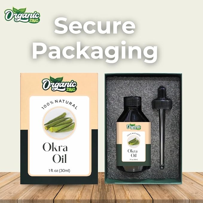 Okra (Abelmoschus Esculentus) Oil | Pure & Natural Carrier Oil for Massage, Skincare & Hair Care - 30ml/1.01fl oz