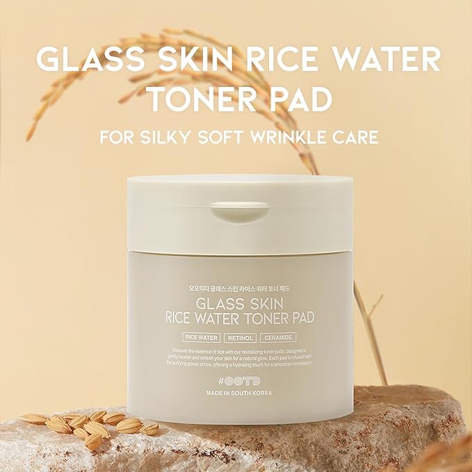 Toner Pads for Dry Dull Sensitive Skin Korean, #OOTD Retinol Ceramides Strengthen Skin Barrier Smoothing Hydrating, Toner Pad 70Pads 4.05oz 120ml