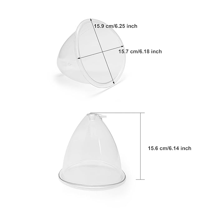 Elitzia Vacuum Accessories Cup for Breast Lifting One Pair Breast Enlargement Pump Cups Machine Salon Spa Equipment Beauty Instrument (Cup 120)
