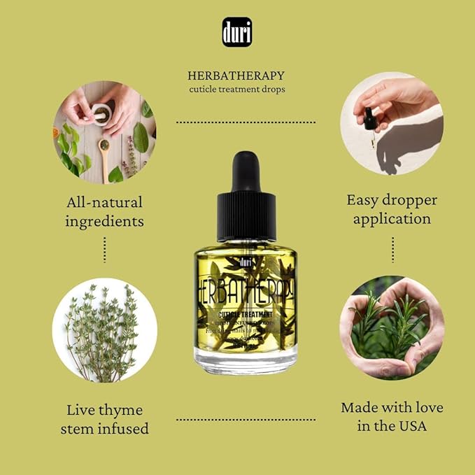 duri Rejuvacote 2 Nail Growth System Base and Top Coat, Herbatherapy Cuticle Treatment Drops - Damaged Cuticles Repair, Growth, Healthier, Stronger Nails, Strengthener (Combo Pack)