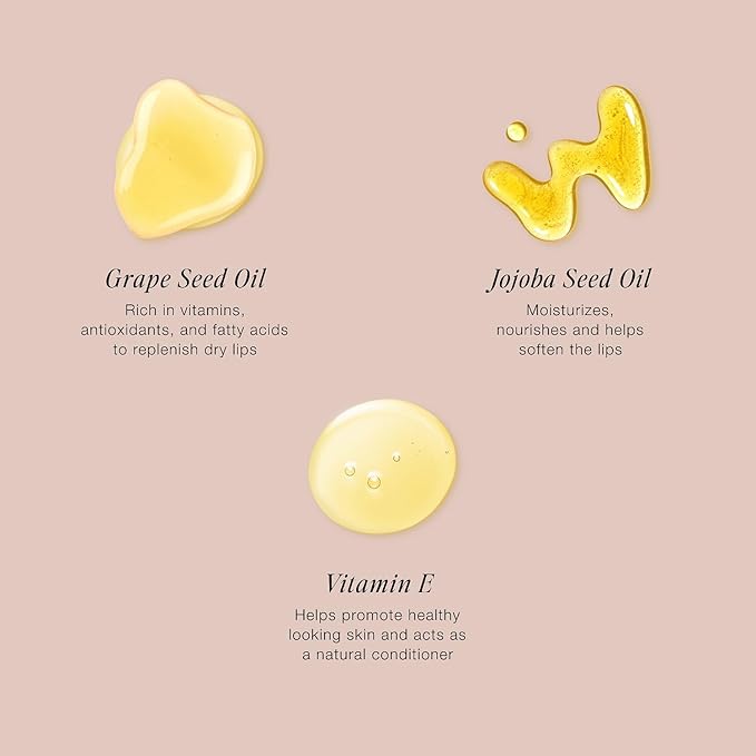 Jouer Bonnes Fêtes Deluxe Mini Lip Oil - Tinted Hydrating Lip Oil Gloss – Moisturizing Dry Lip Treatment Serum - Fragrance Free Tinted Lip Oil - Jojoba Seed Oil and Apricot Oil Formula - Valued at $42