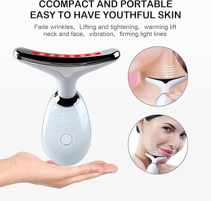 Face and Neck Massager，7 Color Multifunctional Facial Skin Care Tools, Led Face and Neck Beauty Device for Home Use