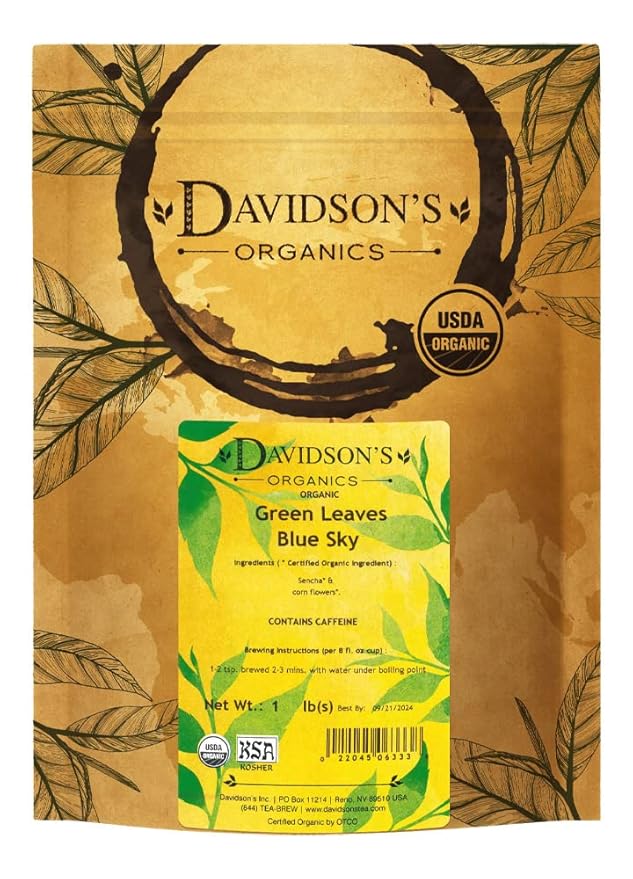 Davidson's Tea Bulk, Green Leaves Blue Sky, 16-Ounce Bag