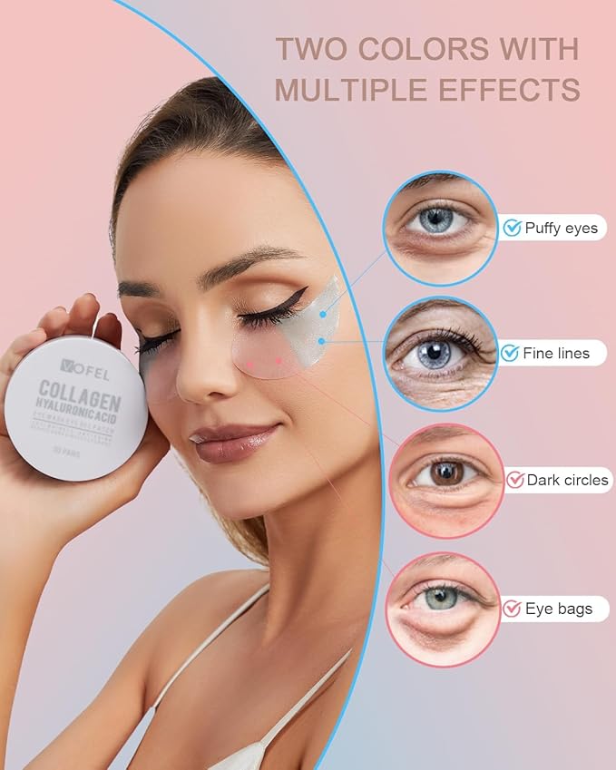 Under Eye Patches for Puffy Eyes and Dark Circles Hydrating Eye Mask with Collagen Eye Gel Pads Reduce Wrinkles Skin Treatment 30 Pairs